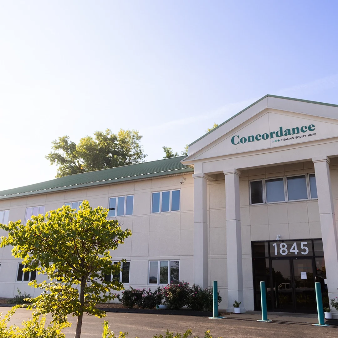 Exterior of the concordance building.